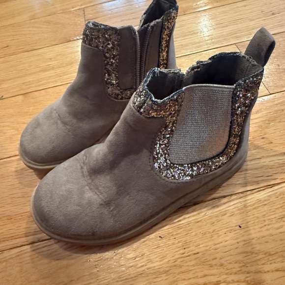 Glittery Gray Kids Boots - Picture 1 of 2